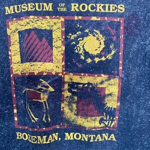 VTG Museum of the Rockies Bozeman MT Single Stitch Distressed Tee Shirt Size S/M